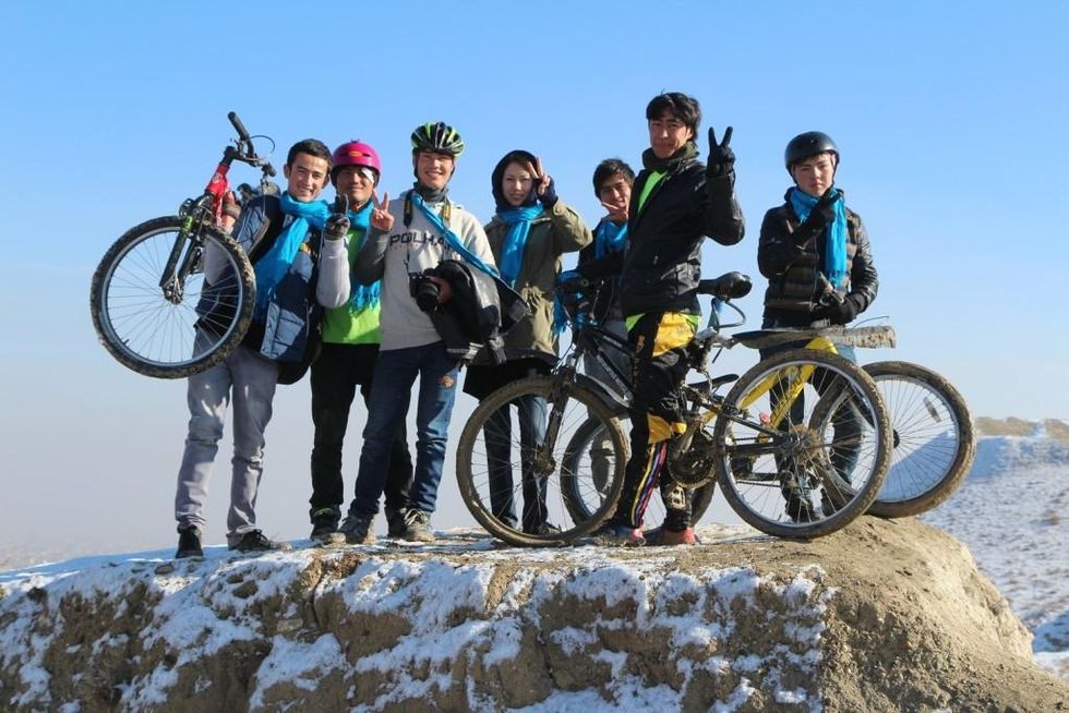 The Afghan Peace Volunteers in the new 'Borderfree Afghan Cycling Club' team