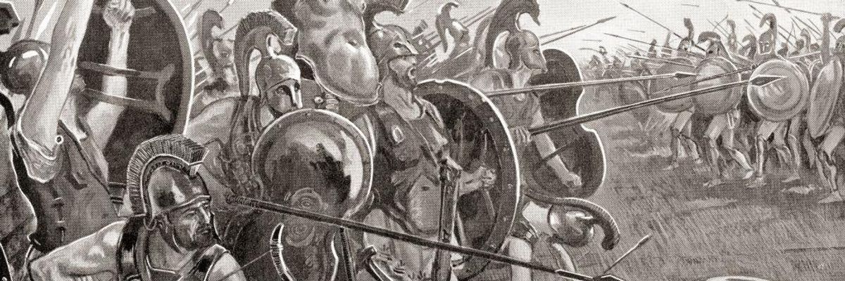 The Battle of Tanagra, 457 BC, between Athens and Sparta during the First Peloponnesian War