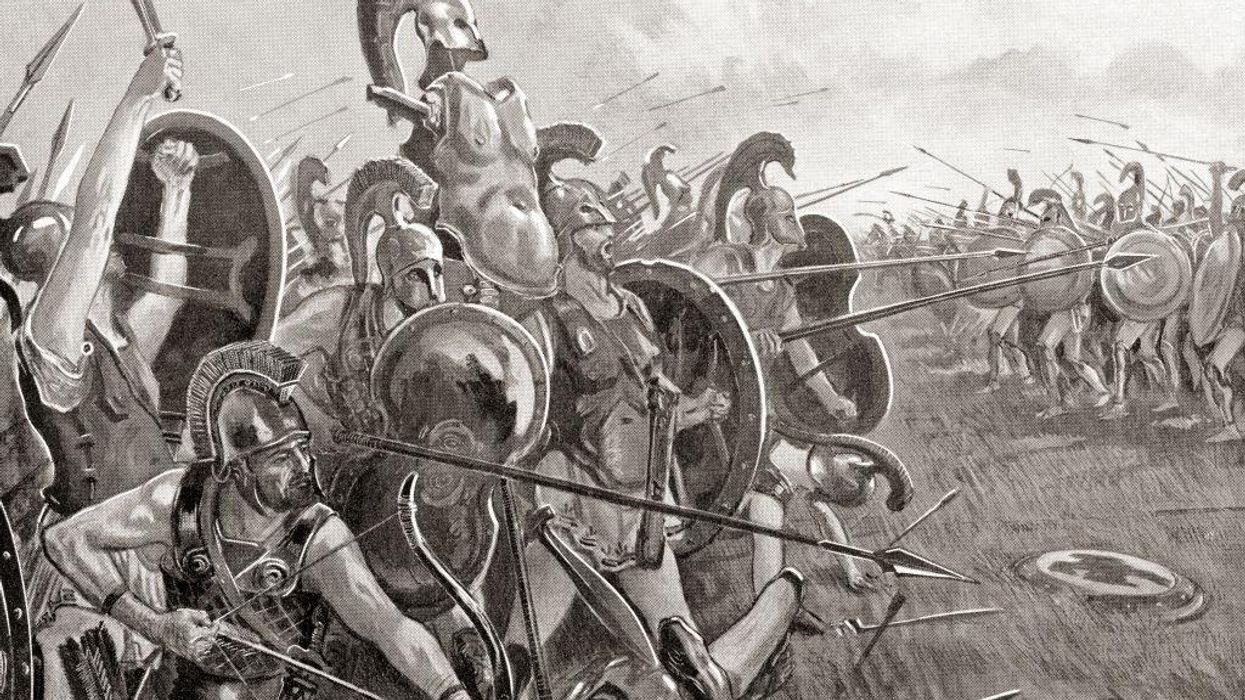 The Battle of Tanagra, 457 BC, between Athens and Sparta during the First Peloponnesian War