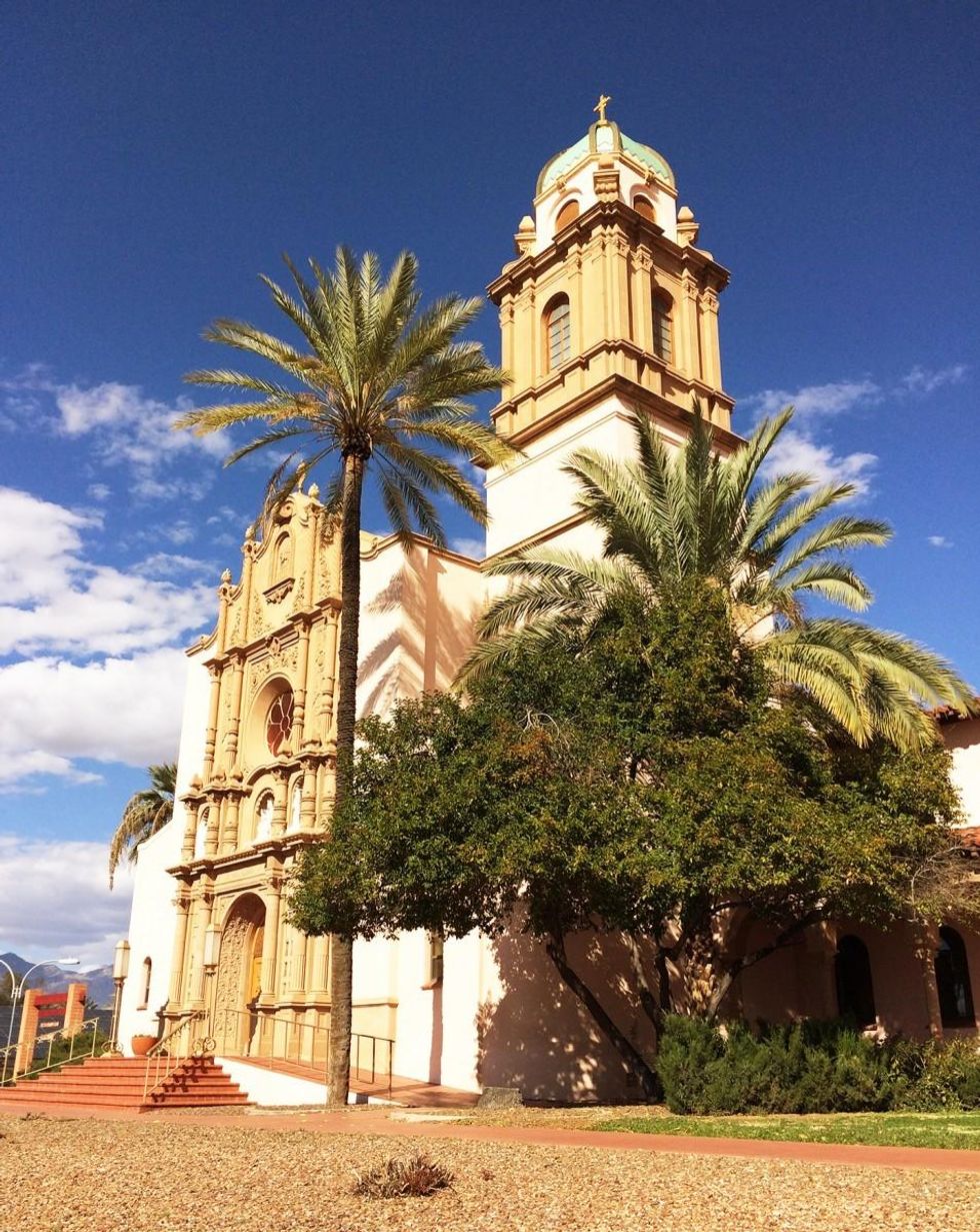 The Benedictine Monastery's sanctuary and arcades are considered treasures of Tucson's Spanish Revival architecture. (Photo: Rose Lambert-Sluder)