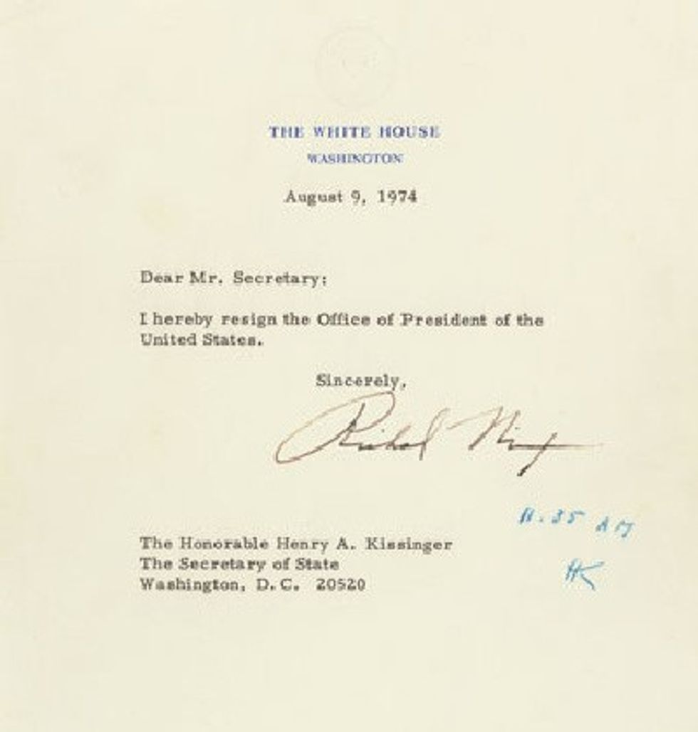 The brief, historic resignation letter of Richard Nixon