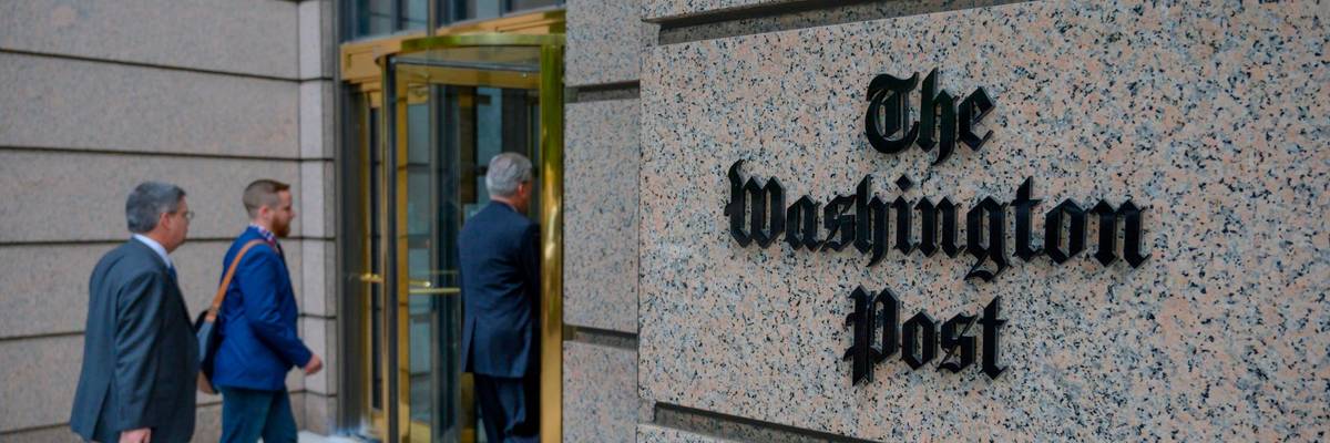 The building of the Washington Post newspaper headquarters is seen on K Street in Washington, D.C. on May 16, 2019. (Photo: Eric Baradat/AFP via Getty Images)