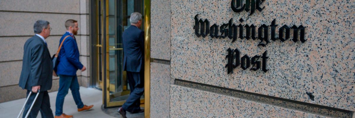 The building of the Washington Post newspaper headquarters is seen on K Street in Washington, D.C. on May 16, 2019. (Photo: Eric Baradat/AFP via Getty Images)