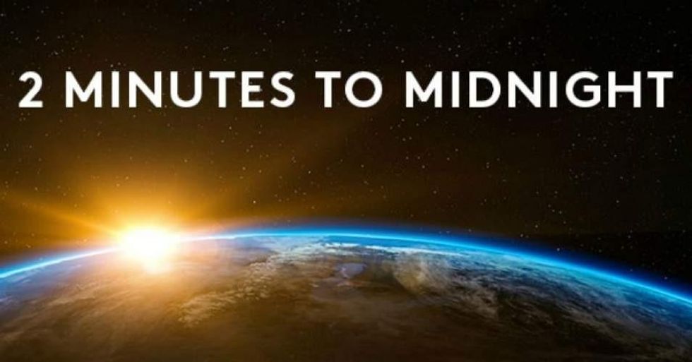 The Bulletin of Atomic Scientists announced on Thursday it has moved up the Doomsday Clock to two minutes to midnight. (Bulletin of Atomic Scientists/Facebook)