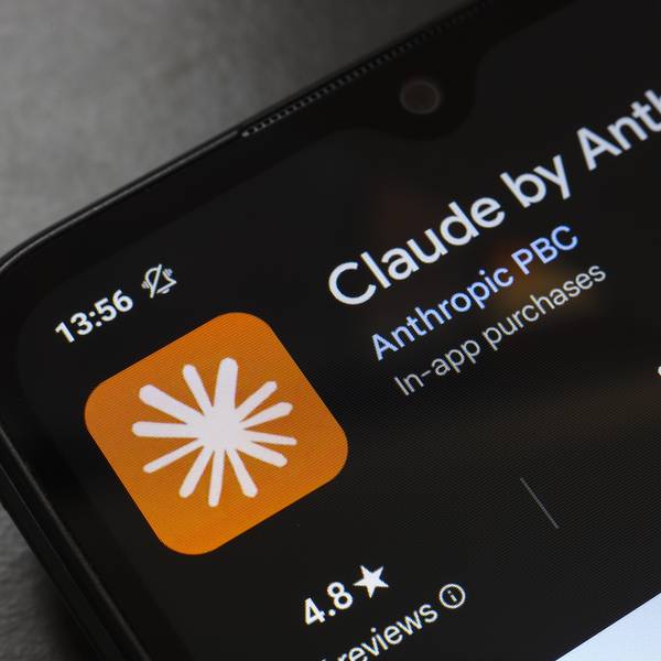 The Claude by Anthropic app logo appears on the screen of a smartphone.