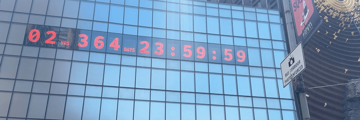 The Climate Clock in Union Square.