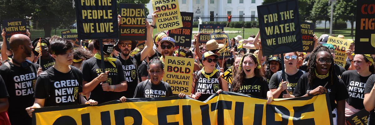 The climate movement rallies outside the Biden White House
