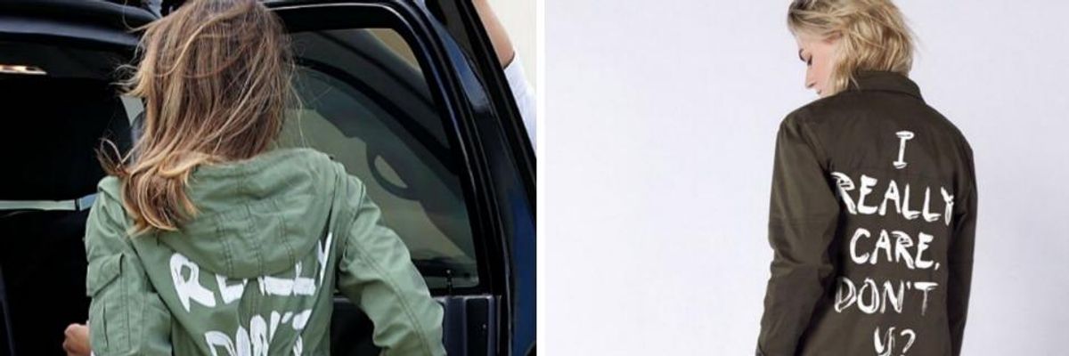 Actually, Melania, #IReallyDoCare: First Lady's Offensive Jacket Inspires Outpouring of Goodness