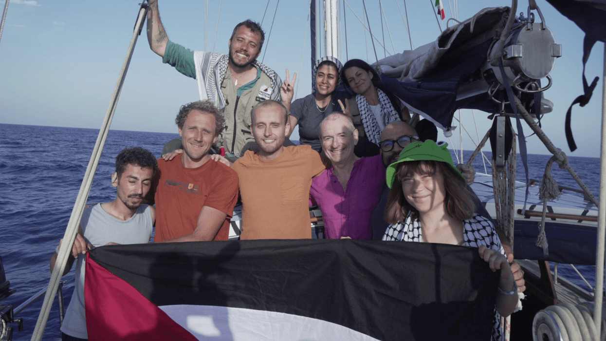The crew of the Freedom Flotilla bound for Gaza with humanitarian aid