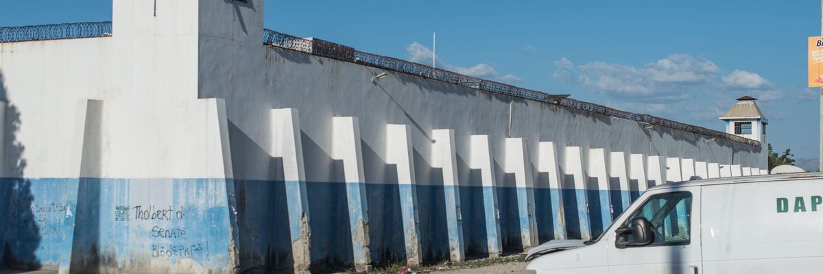 The Croix-des-Bouquets prison in a suburb of Port-au-Prince, Haiti is seen on February 25, 2021.