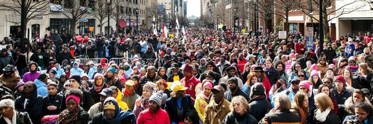 The crowd during the 2015 Moral March on Raleigh, North Carolina