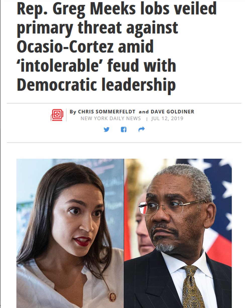The Daily News (7/12/19) gives a source anonymity to make the claim that unlike Ocasio-Cortez, CBC members