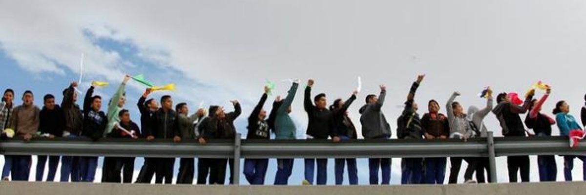 Hundreds Form 'Human Wall' in Mexico to Protest Trump