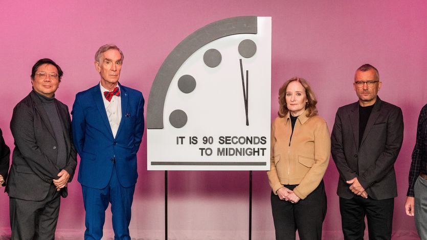 The Doomsday Clock at 90 seconds to midnight