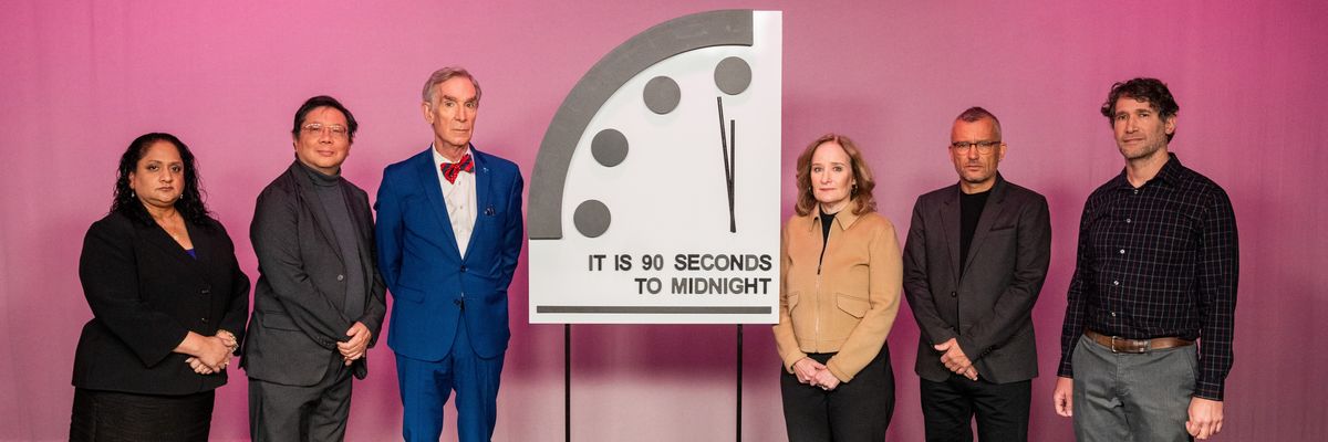 The Doomsday Clock at 90 seconds to midnight