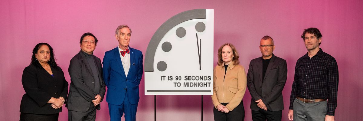 The Doomsday Clock at 90 seconds to midnight
