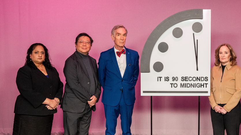 The Doomsday Clock at 90 seconds to midnight