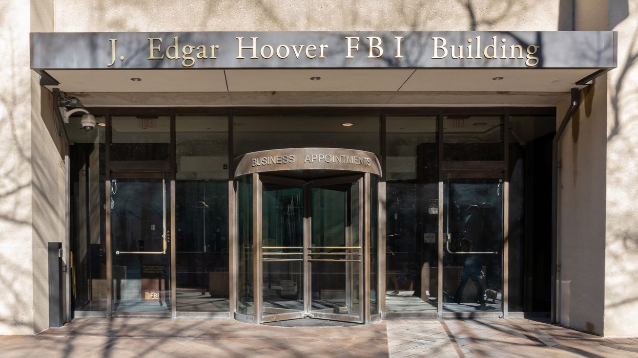 The entrance to FBI headquarters.