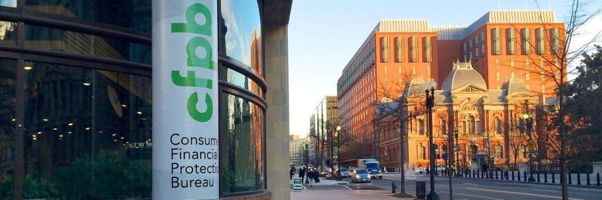 The exterior of the Consumer Financial Protection Bureau