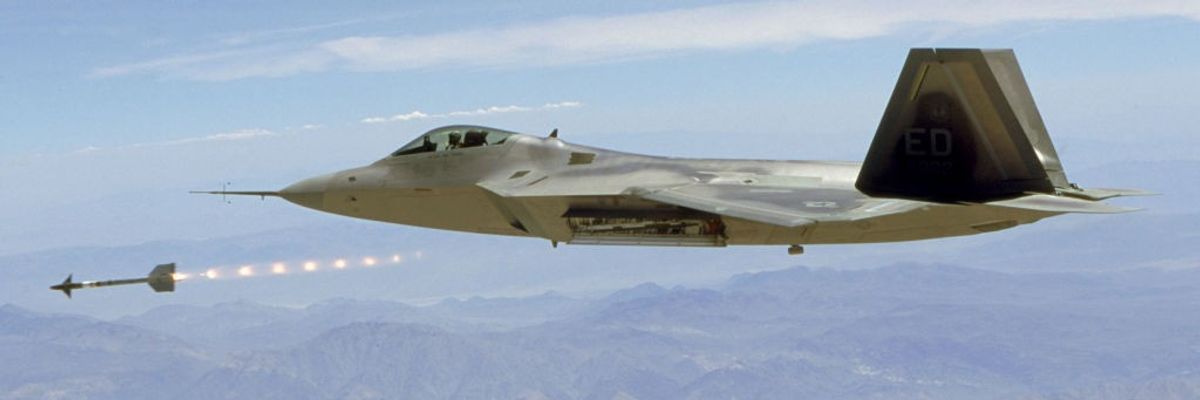 The F-22 Raptor in flight