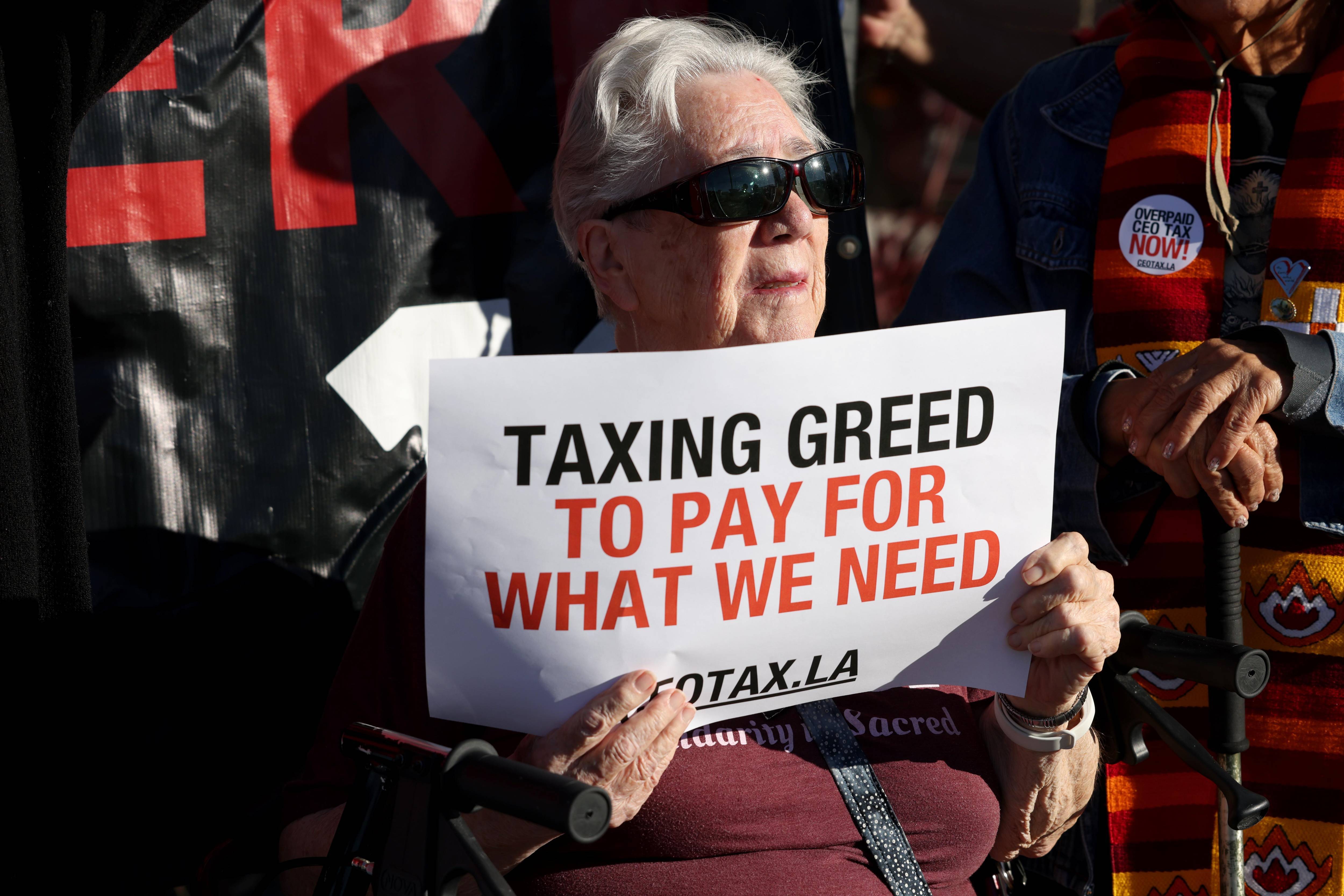 The Fair Games Coalition, The Overpaid CEO Tax Initiative, Tesla Diner, labor organizations, Unite Here 11, KFCW, billionaires tax