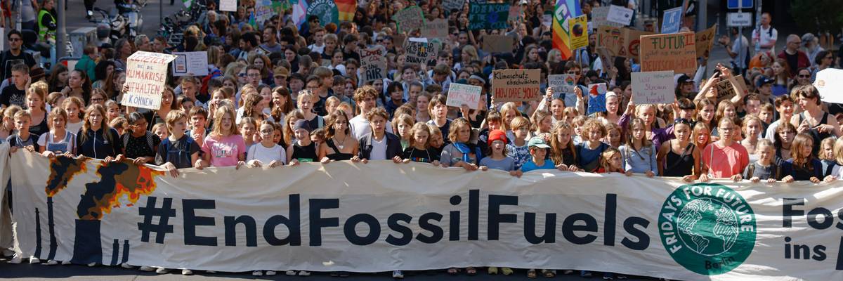 The Fridays for Future movement and other activists march in Berlin, Germany on September 15, 2023.