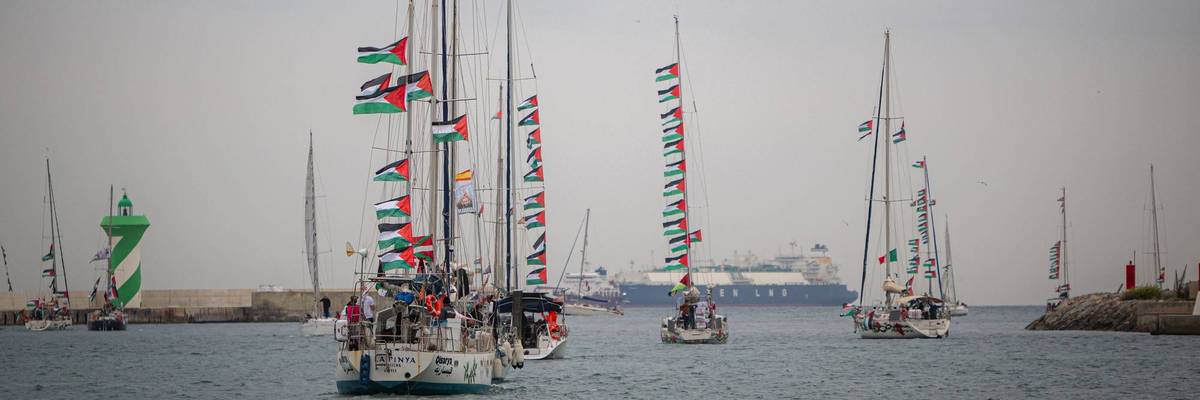 The Gaza-bound Flotilla Departs From Barcelona.