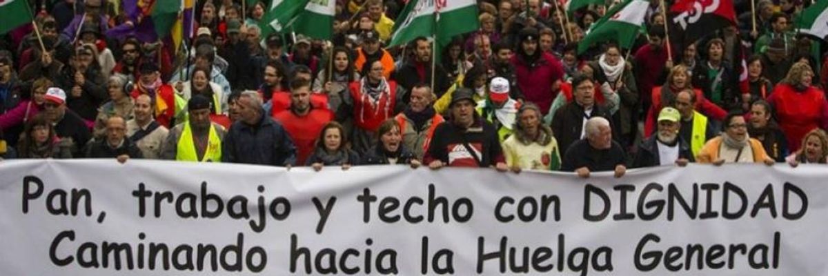 'Food, Dignity, and a Roof': Thousands March Against Austerity in Spanish Capital