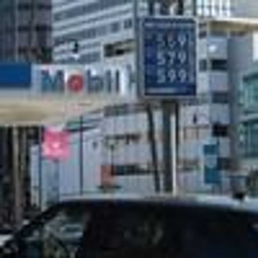 The high price of gasoline is displayed at a Los Angeles gas station on November 24, 2021