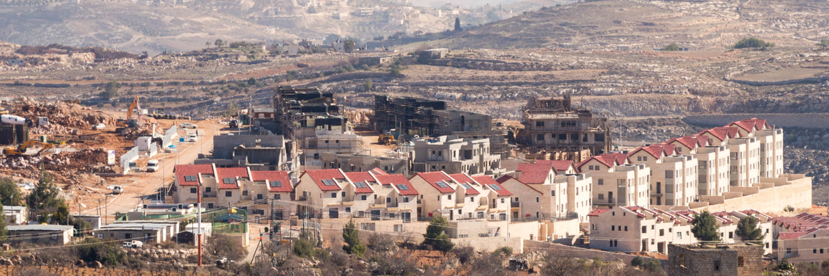 The illegal Israeli settlement of Givat Hatamar under construction in the occupied West Bank