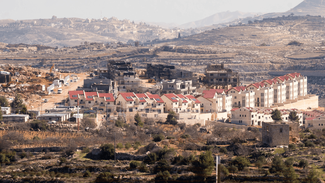The illegal Israeli settlement of Givat Hatamar under construction in the occupied West Bank