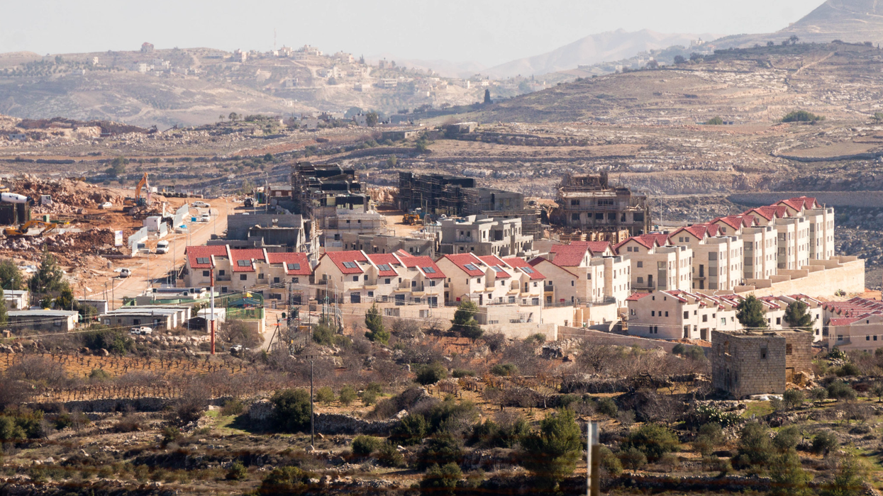 The illegal Israeli settlement of Givat Hatamar under construction in the occupied West Bank
