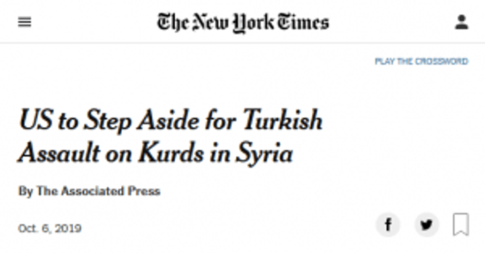 The initial report from AP (10/6/19) described US troops not