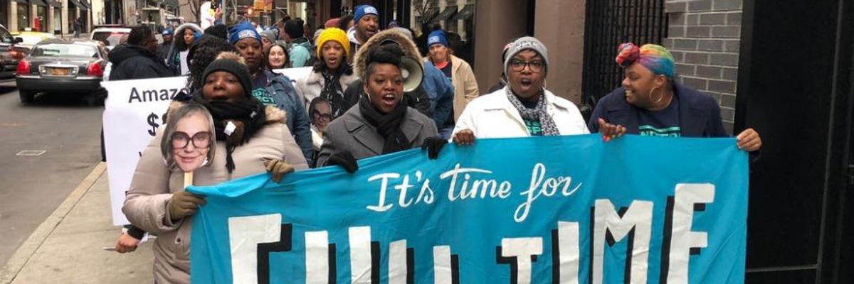 Walmart Workers Demand Fair Pay and Hours at Protest Outside Alice Walton's Penthouse as Retail Giant Cuts Jobs