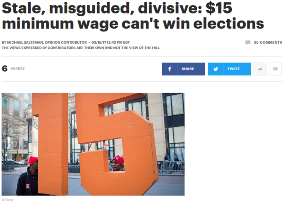 The leader of a corporate front group (The Hill, 9/15/17) mocked labor leaders for