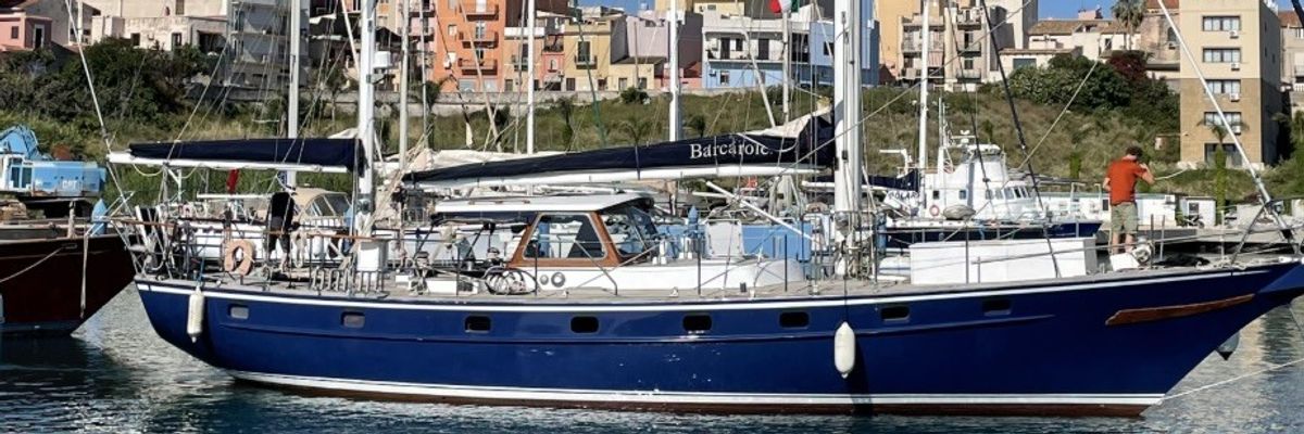 The Madleen in harbor.