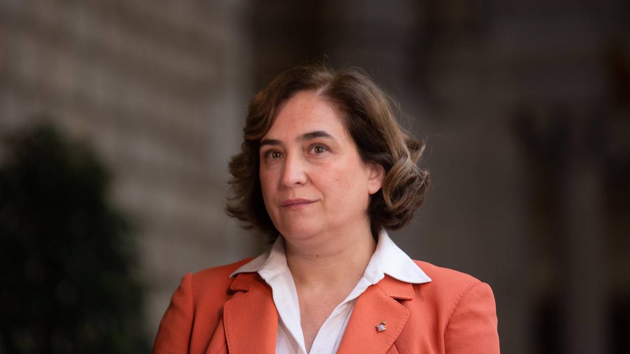 The mayor of Barcelona, Ada Colau, responds to the media at a press conference