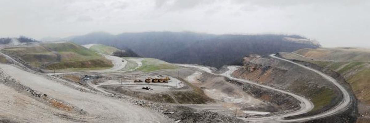 The mountaintop removal site at Kayford Mountain, West Virginia. 