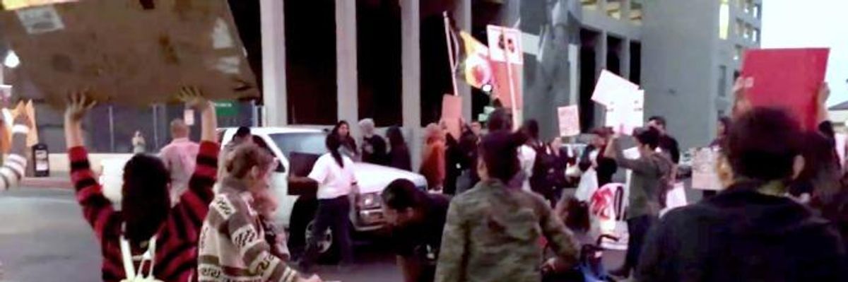 'Hate Crime': Video Shows Truck Plowing Into Indigenous Rights Rally