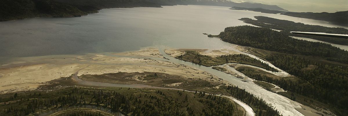 The Pile River flows into the northern end of Lake Iliamna