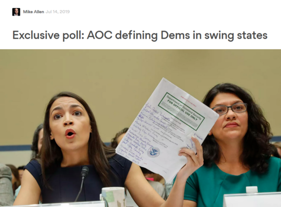 The poll reported by Axios (7/14/19) was
