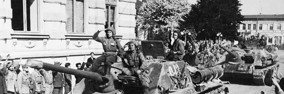 The Red Army enters Bucharest in 1944 during War World II