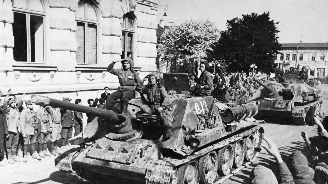 The Red Army enters Bucharest in 1944 during War World II