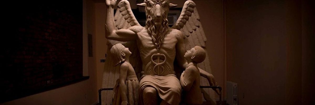 The Satanic Temple symbol features Satan and children following him.