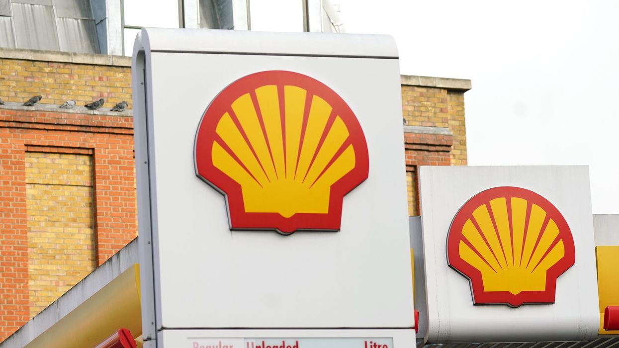 The Shell logo is pictured at a gas station in London