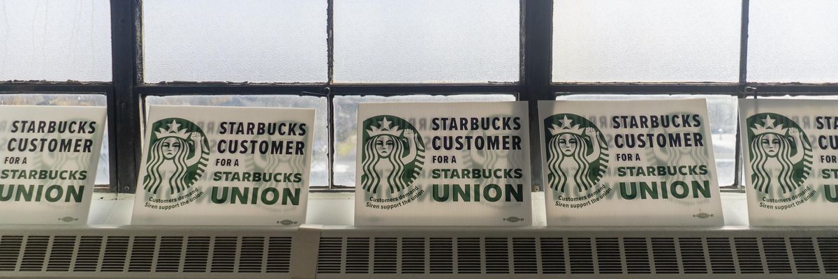 The Starbucks Workers United hub in Buffalo, New York on November 16, 2021. (Photo: Libby March for The Washington Post via Getty Images)