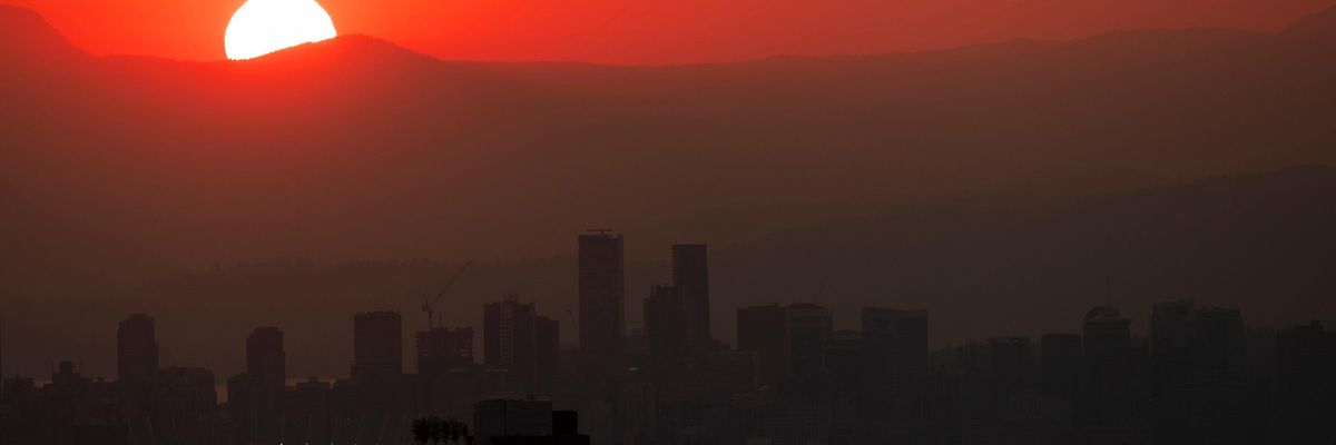 The sun sets in British Columbia