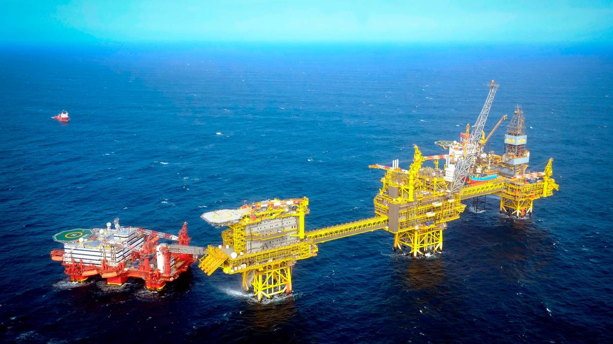 The Total Culzean platform is pictured in the North Sea, about 45 miles east of Aberdeen, Scotland on April 8, 2019.