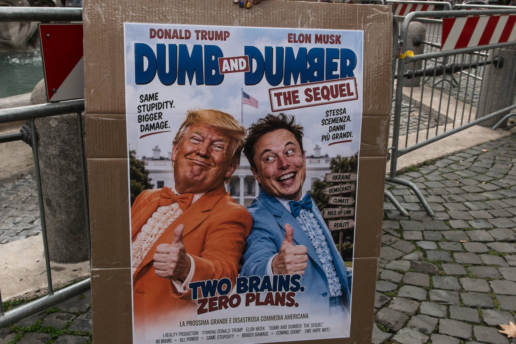 The Ukrainian Community In Rome Protests Against Donald Trump
