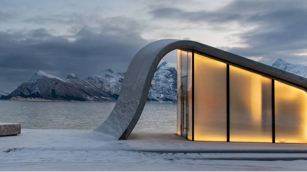 The Ureddplassen loo on the coast of Helgelan, hailed as the most scenic restroom in the world.